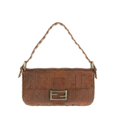 vintage fendi leather baguette